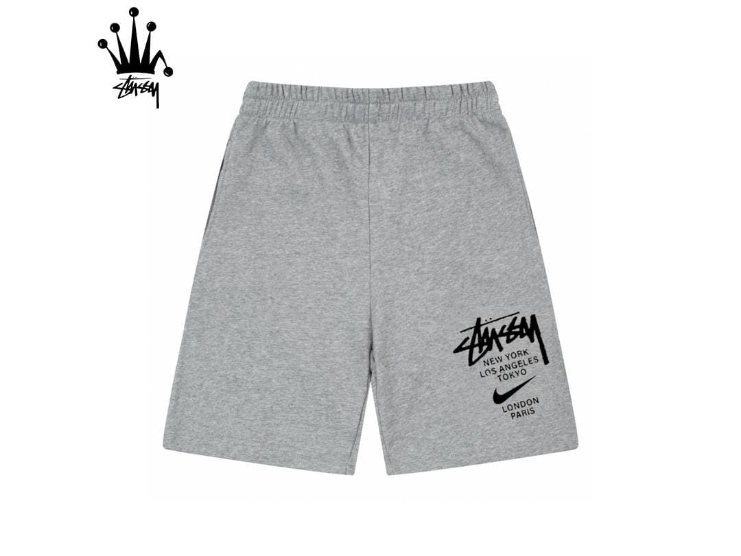 Stussy&Nike Co Branded Logo Pattern Letter Print Loose, Casual, Comfortable, Versatile Cotton Shorts For Men And Women