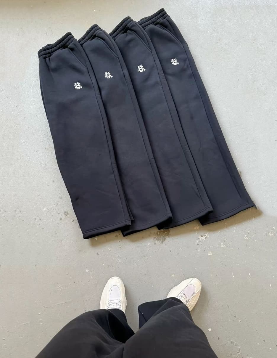 Men's Clothing 2026 Embroidery Techniques High Street Hip Hop Wide Leg Unisex Y2K Retro Print Fleece Lined Drawstring Plus Size Gym Pants