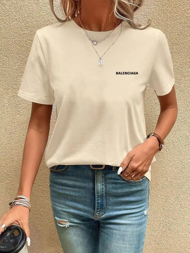 2024 nouveau coton mode sens impression T-shirt à manches courtes femme été marée ample cent hauts 100% coton