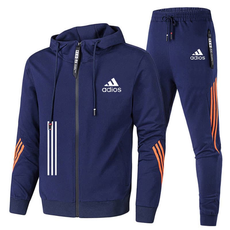 2022 nouveau costume à trois barres printemps et automne costume pour hommes pull décontracté à capuche pantalon ensemble deux pièces