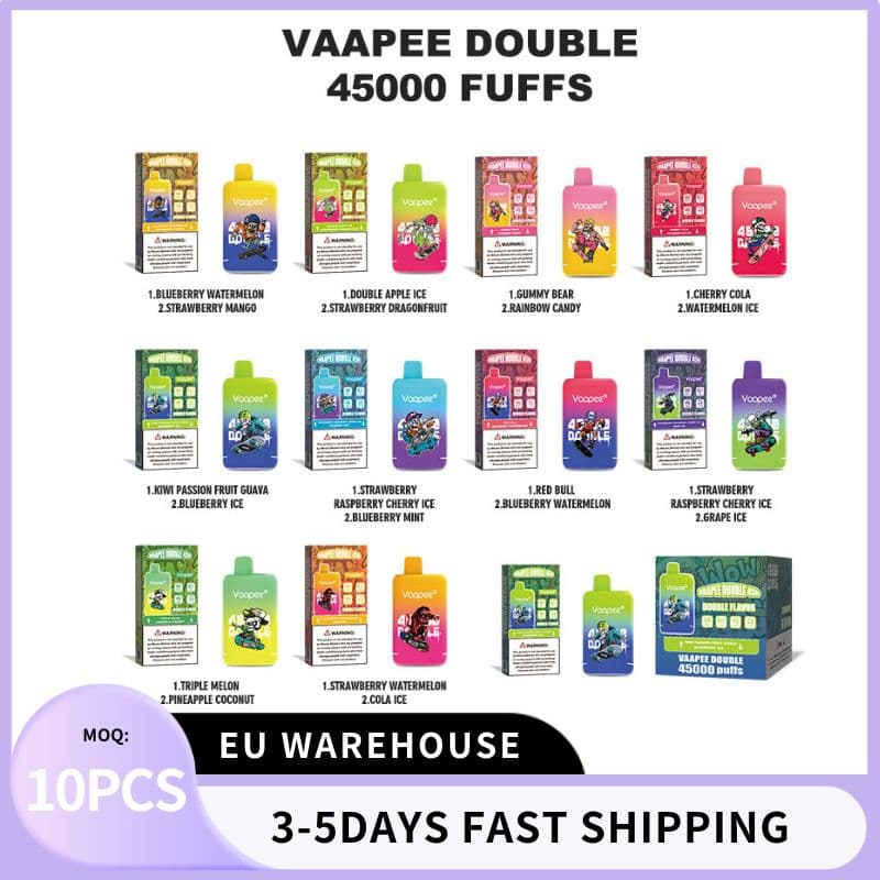 Vape jetable 45 000 bouffées Vaapee Double Flavors 45 000 bouffées Vape Pod 0 % 2 % 3 % 5 % Nic Vape Allemagne