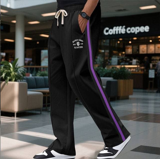 Unisex Retro Sport Pants - American Classic Color Block Sweatpants | Relaxed Fit With Elastic Waist