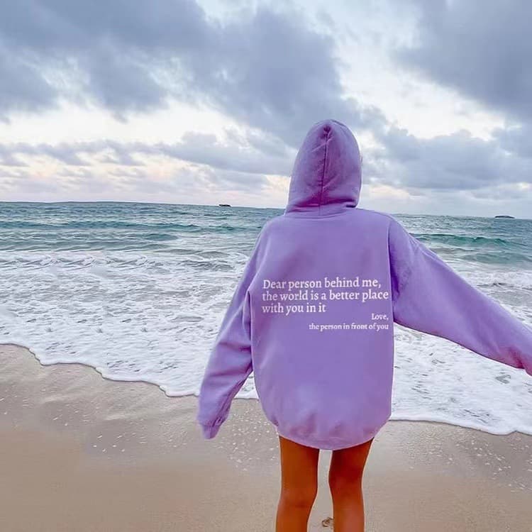 Women's Fleece Sweater Plain Color Letter Print Kangaroo Pocket Drawstring Print Hoodie
