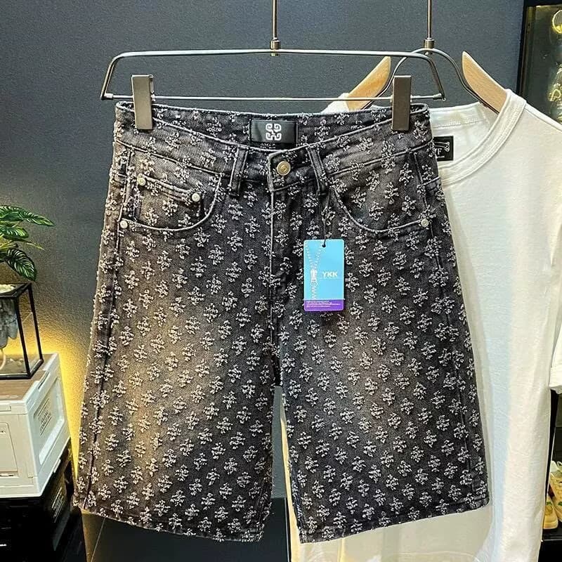 Men's Clothing Men's Trendy Blue Shorts Five Point Pants Paint Coated For Formal & Casual For Mental Five Point Pants