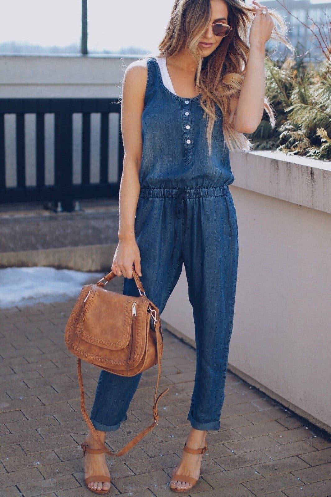 Women's Vest Waist Slimming Fashion Jeans Jumpsuit Trousers Spot