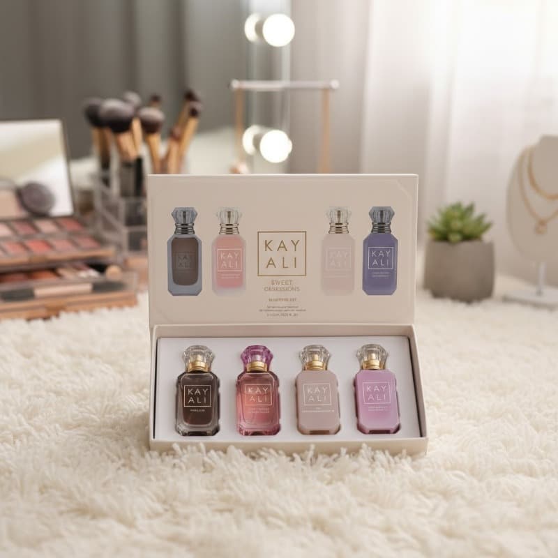 4x10ml Unisex Eau De Parfum Set Long Lasting Floral Fruity Musk Vanilla Royale Mini Travel Perfume Collection
