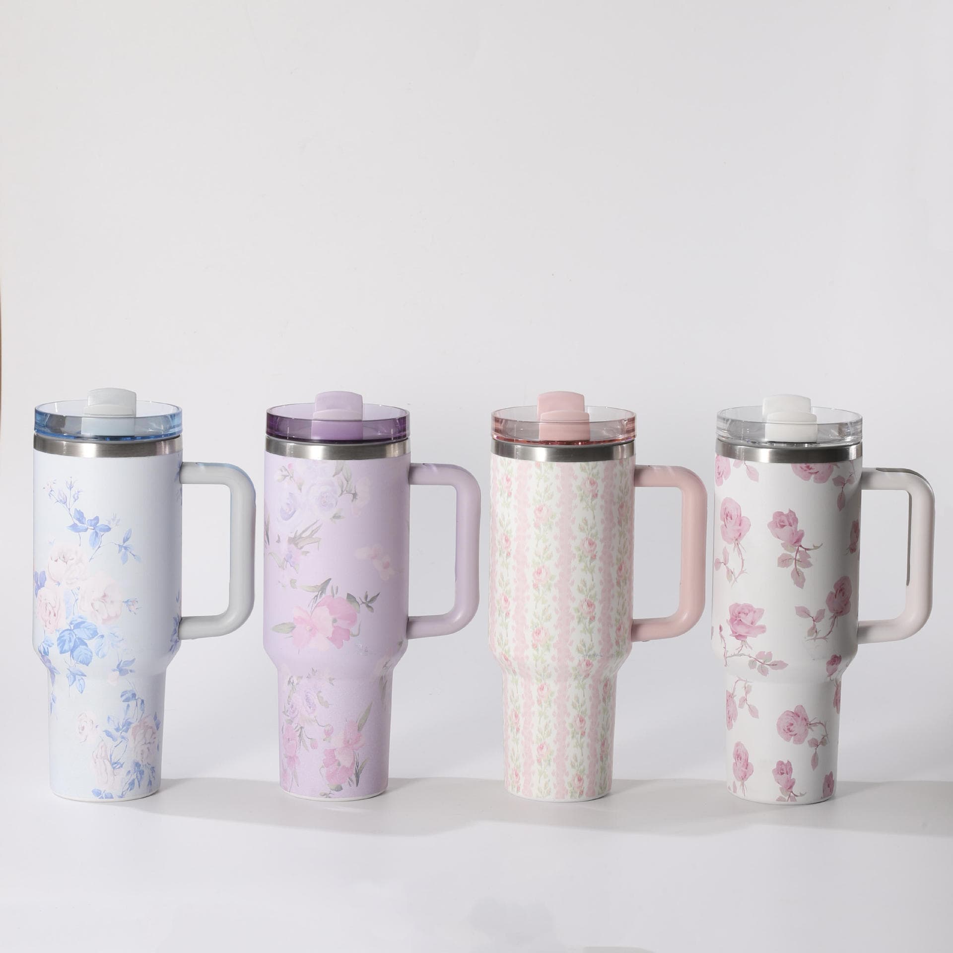 304 Stainless Steel Vacuum Insulated Tumbler - 20oz Double Wall Travel Mug With Handle & 3D Printed Design - Keeps Drinks Hot/Cold For 24 Hours
