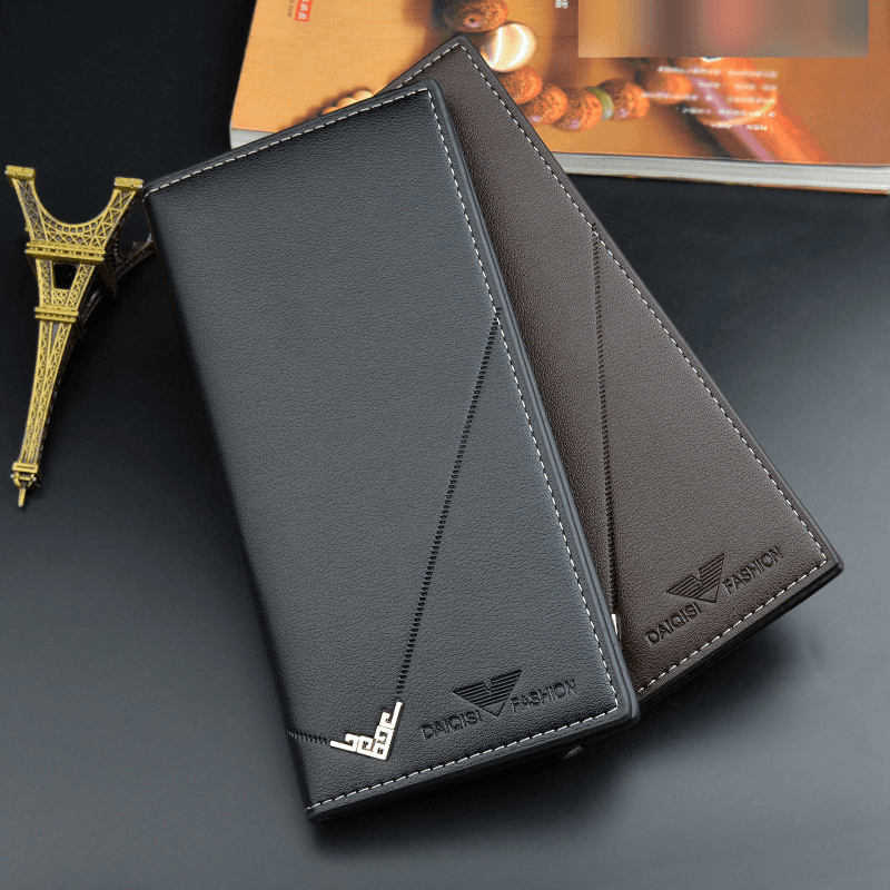 Men's Wallet Men's Long Money Clip Vertical Thin Youth Soft Wallet Multi-card Large Capacity Fashion Suit Bag