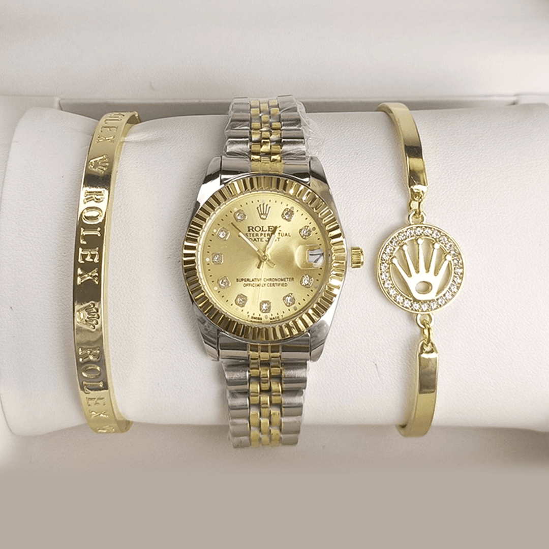 Swiss Classic Light Marque de luxe Tendance Designer Cadran Élégant Bracelet en acier Mouvement à quartz Coffret de montre (comprend 3 pièces)
