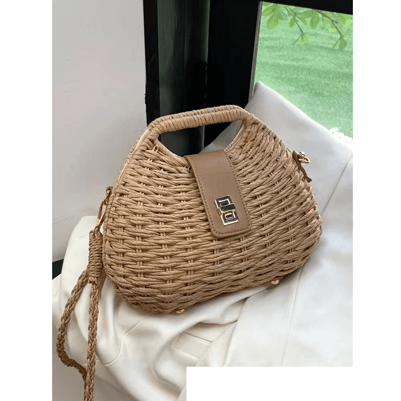 Manufacturers wholesale single shoulder shell straw bag new style versatile hand-held straw bag woven bag holiday beach bag women's bag