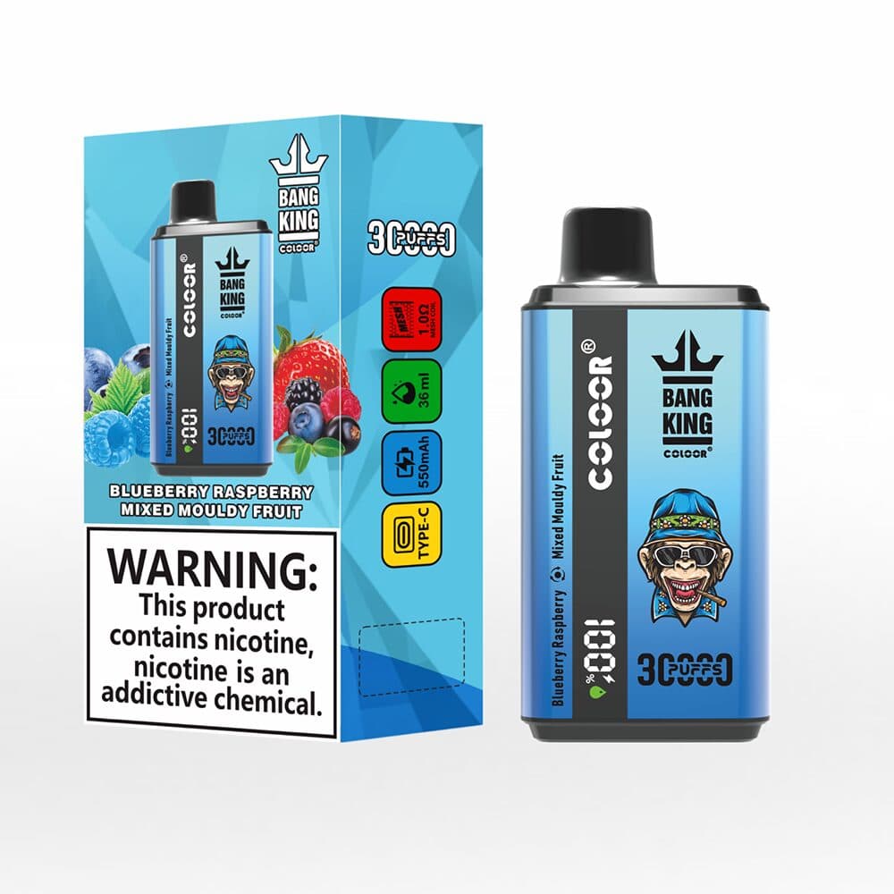 Bang King 30 000 bouffées, une cigarette électronique jetable, deux saveurs, 12 saveurs fruitées, capacité de 36 ml, batterie de 550 mAh
