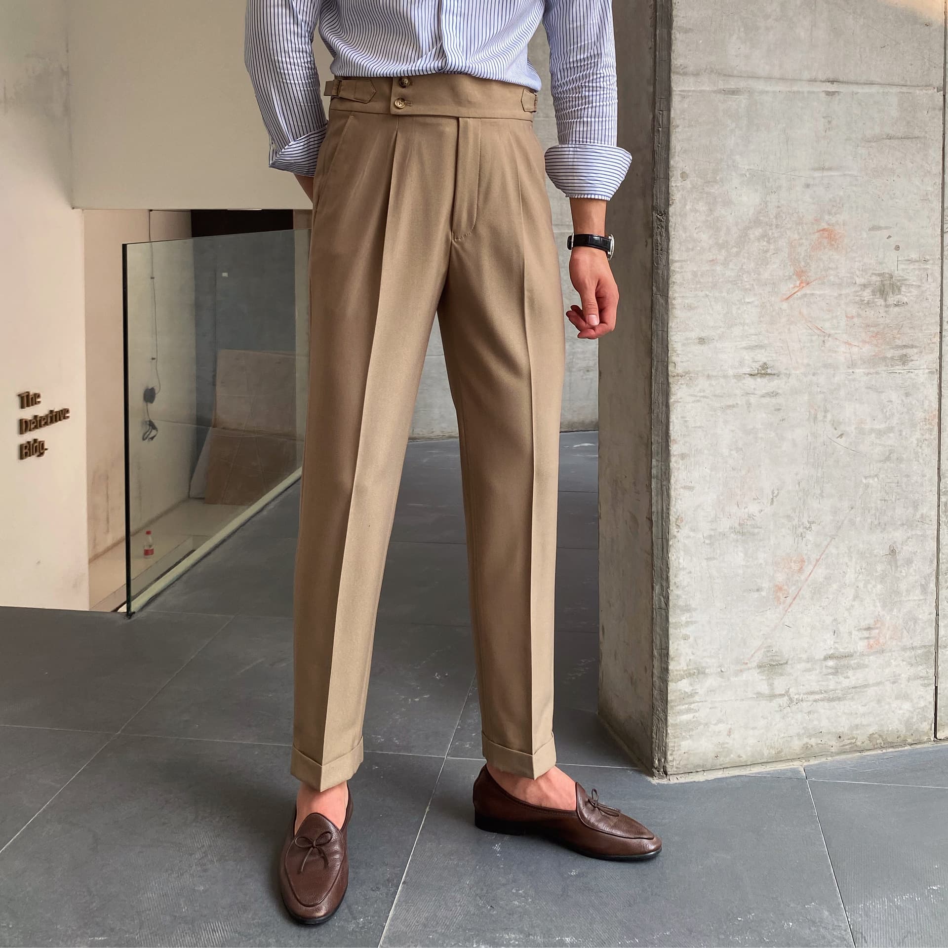 Men's Clothing Drape High Waist Straight Pants Autumn Casual Trendy Trousers