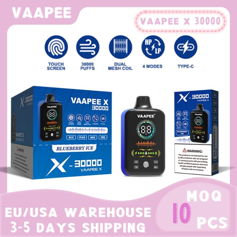 Pod jetable Vaapee X 30 000, 30 000 bouffées, saveurs de fruits, 2025