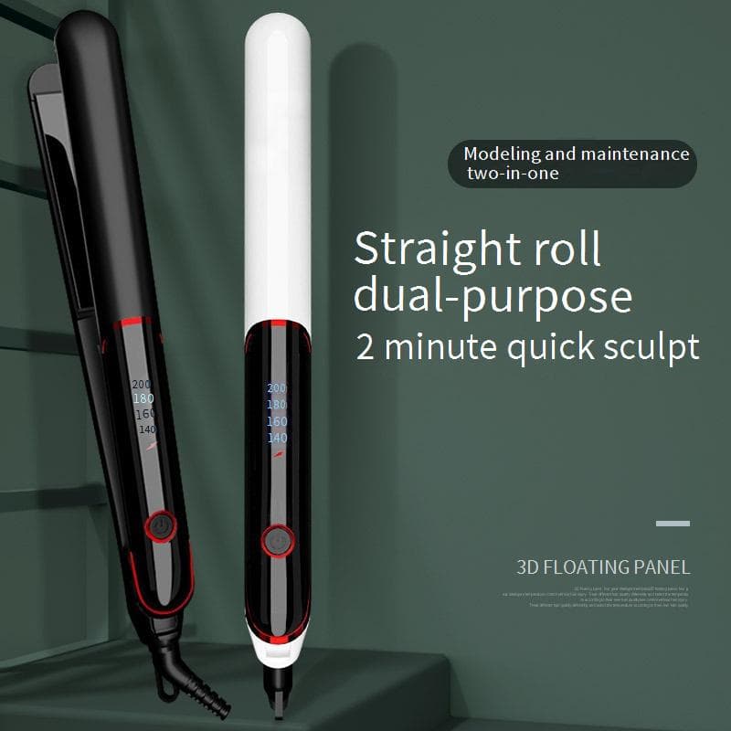 Hair Straightener & Curling Iron - Professional Styling Tool With Adjustable Temperature & Ceramic Plates (Fast Heating Anti-Frizz Travel-Friendly)​​