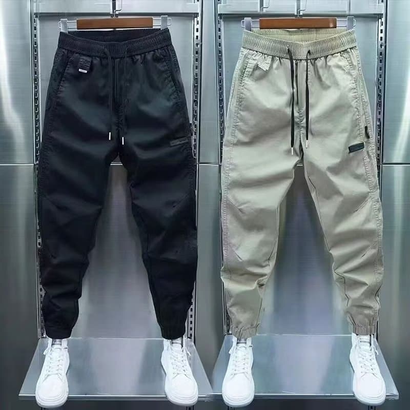 Men's clothing Spring and summer thin men's casual pants solid color elastic splicing slim-fitting pants brand version versatile harem pants