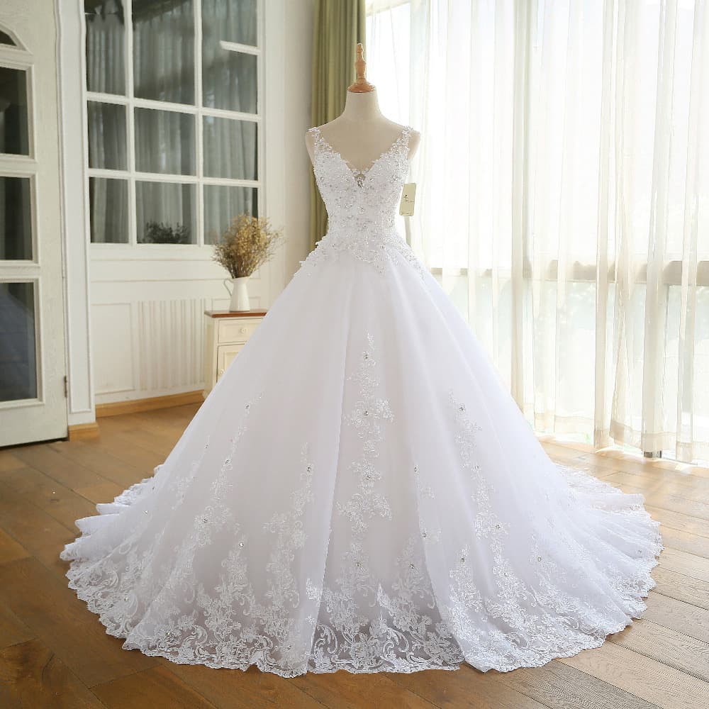 Women's dress wedding dress sexy lace sleeveless dress evening dress