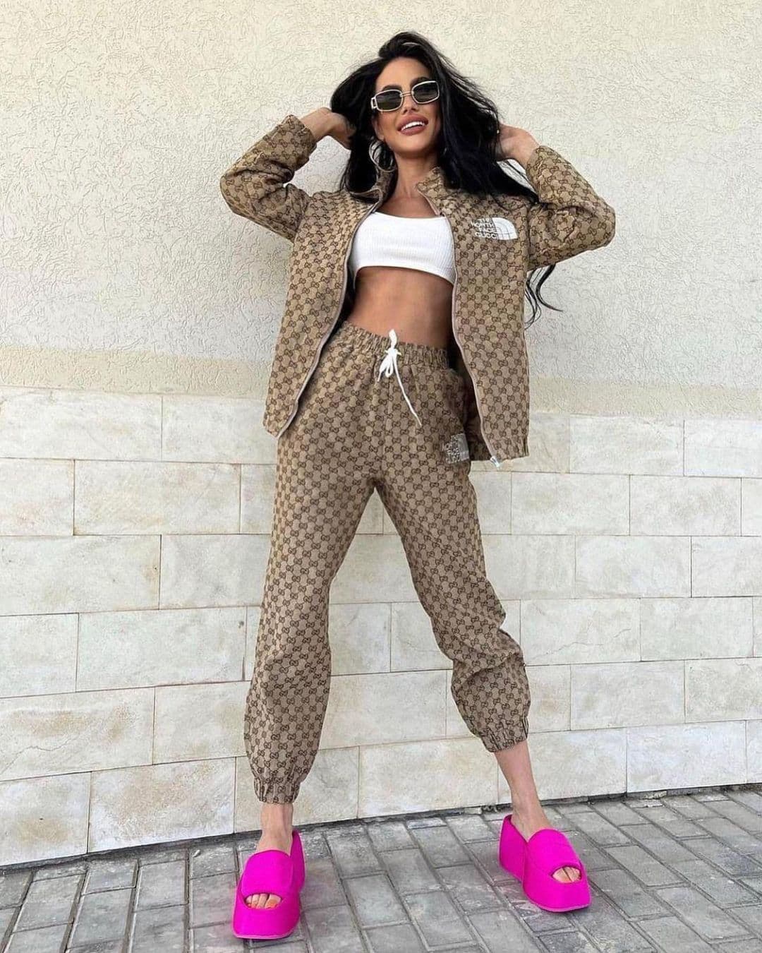 Nüshu Spring New Soft High Elastic Thickened Embroidered Zipper Suit