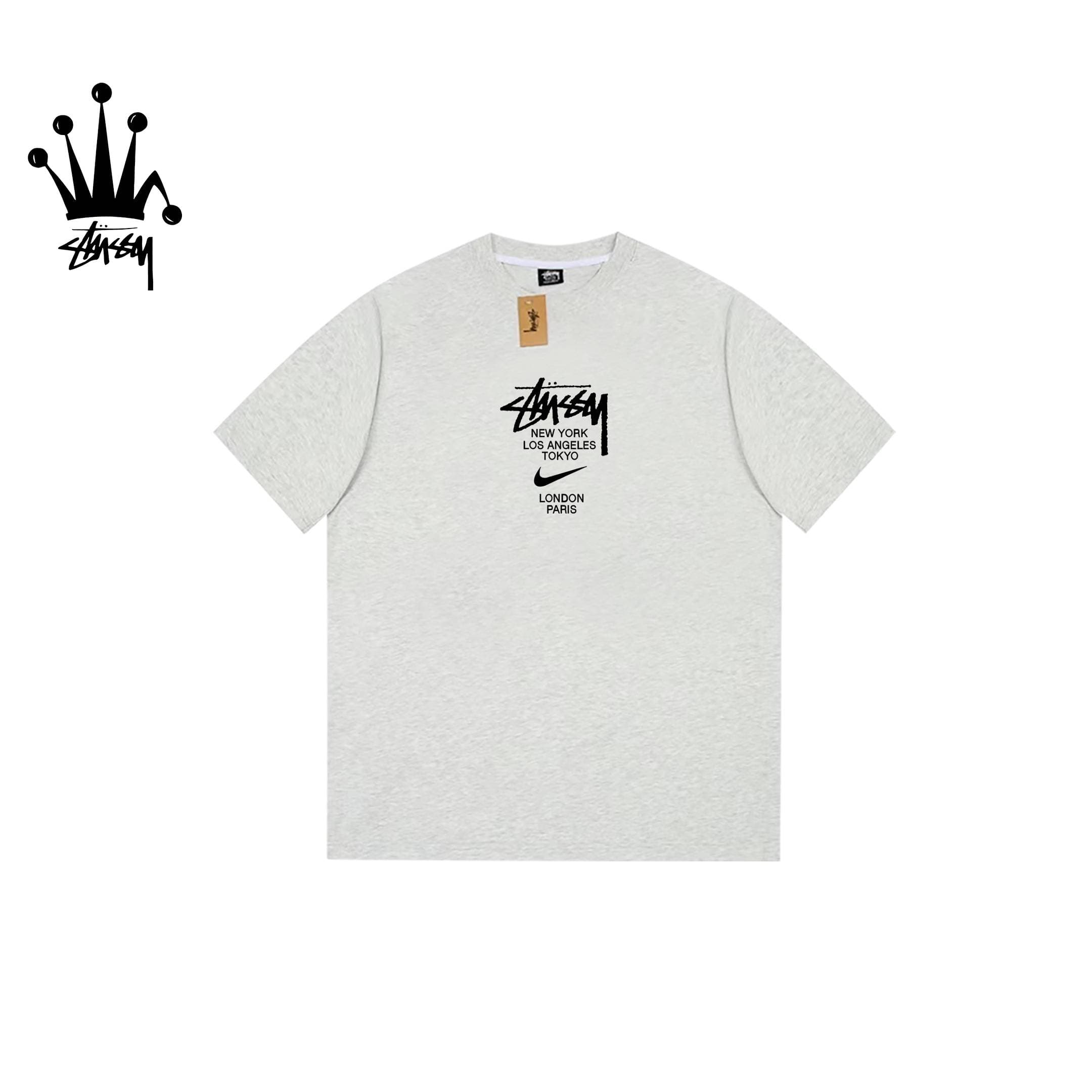 Stussy&Nike Co Branded Letter Logo Printed Pure Cotton Short Sleeved T-shirt