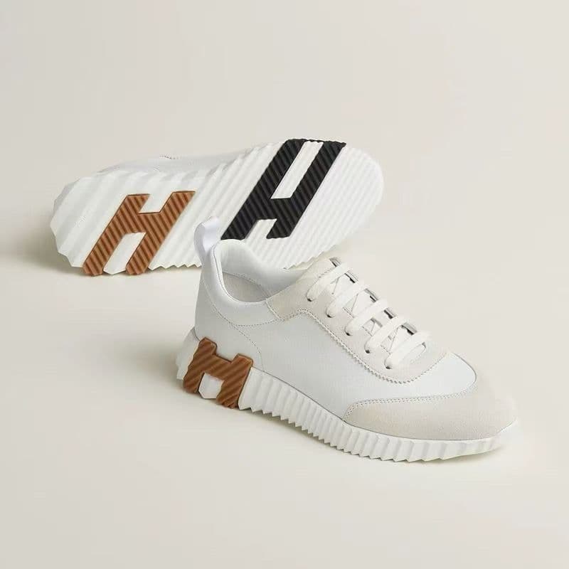 Version cuir de vache ~ Baskets blanches à blocs de couleurs H pour femmes 2025 Nouveau cuir véritable bout rond à lacets plat décontracté coupl