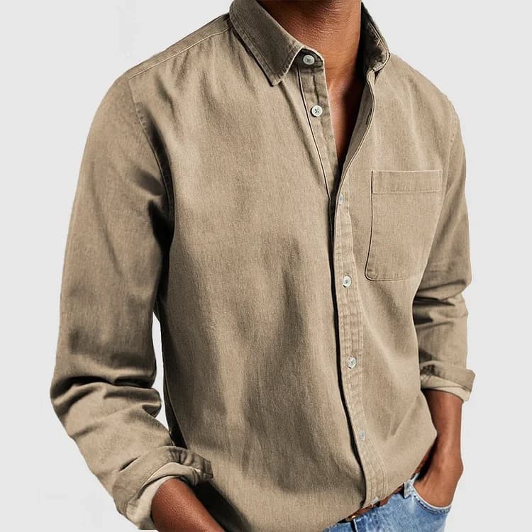 Men's Clothing Men's Shirt New Long Sleeve Lapel Men's Shirt