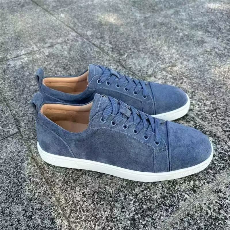 Chaussures pour hommes, ballerines brodées, semelle rouge, baskets tendance et décontractées à clous, blanches, en toile respirante, à lacets