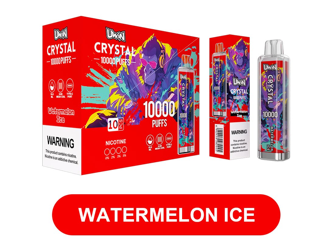 Kit de démarrage de cigarettes électroniques jetables Uwin Crystal, 10 000 bouffées, 15 saveurs, 2, 5 ou 10 pièces