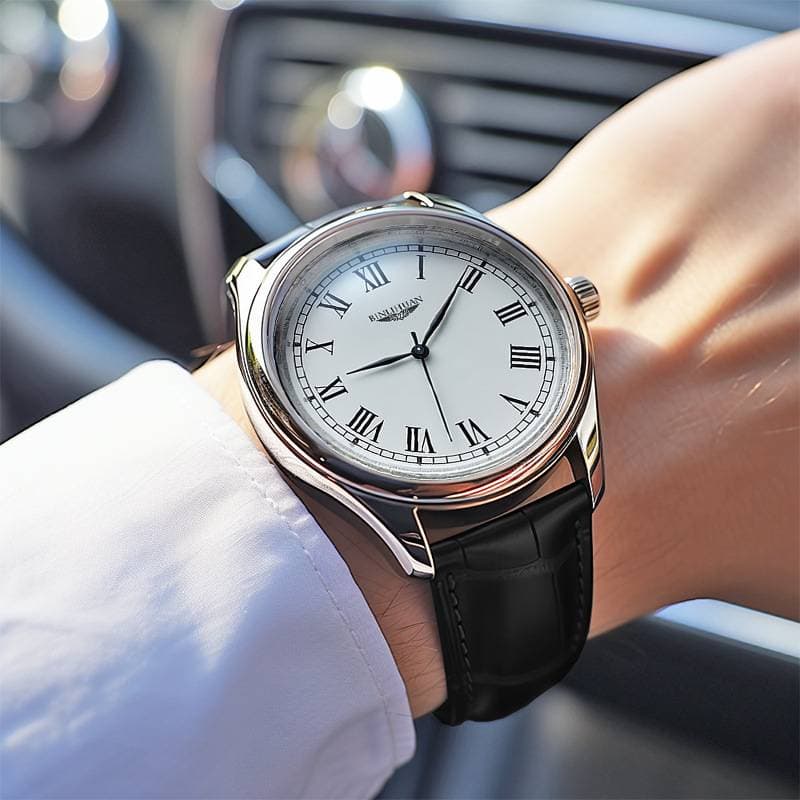 Womage9595 Hot Selling Belt Quartz Roman Scale Watch Simple Casual Men's Watch