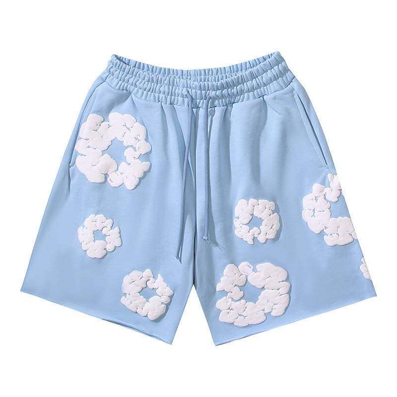 Shorts pour hommes, tendance été 2025, shorts décontractés en coton imprimé mousse
