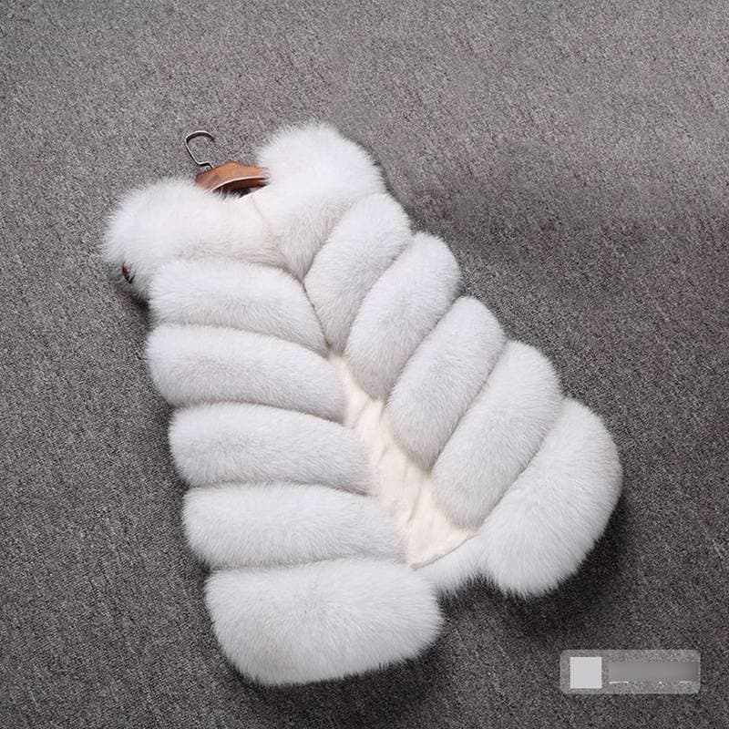 Gilet en fourrure de renard pour femme, coupe mi-longue, nouveau modèle