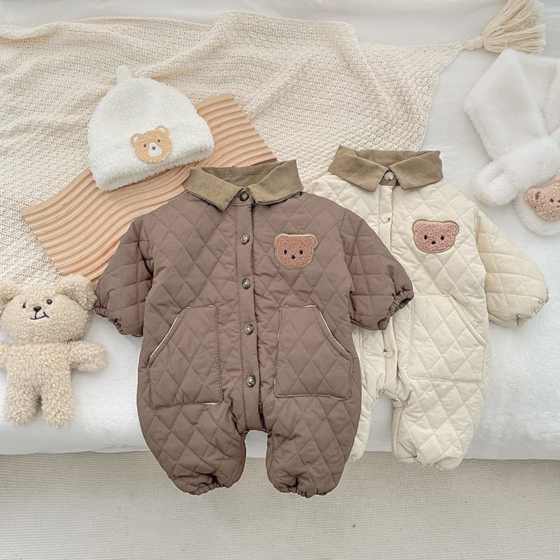 Baby clothes Baby clothes clip cotton onesie Autumn and winter baby foreign atmosphere warm climbing clothes winter clothing going out clothes