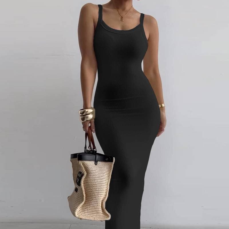 women's new white suspender slim tight long skirt