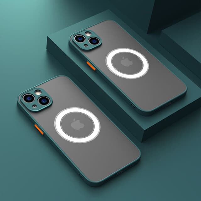 Coque magnétique mate de luxe pour chargement sans fil, compatible avec iPhone 15, 14, 13, 11, 12 Pro Max, 12 Mini, 13 Mini, 14 Plus, 15 Plus, X, XS