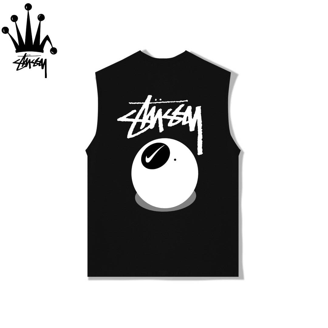 Stussy Stussy&Nike Joint Billiards Pattern Letter Logo Printed Casual Simple Cotton Sleeveless Top