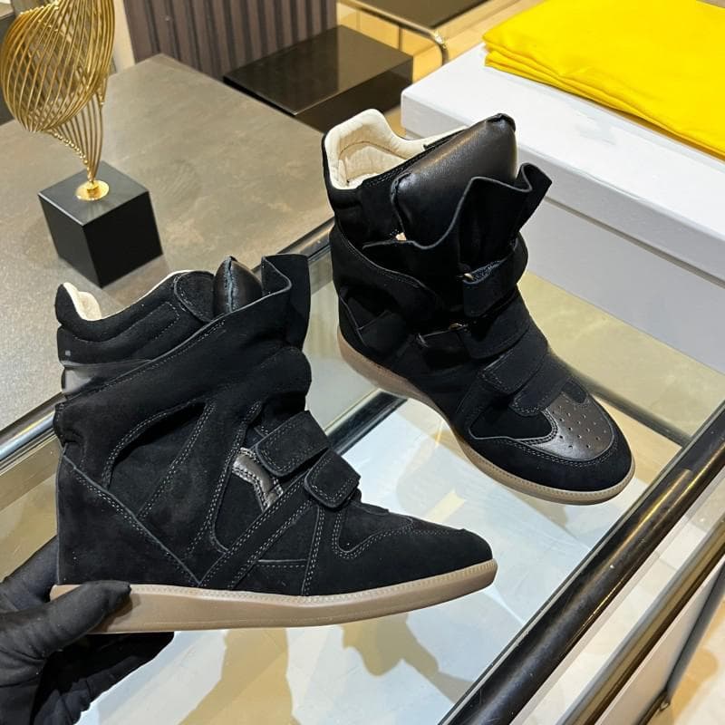Bottines plates montantes à blocs de couleur pour femmes, avec talon compensé dissimulé et fermeture velcro, chaussures décontractées multicolor