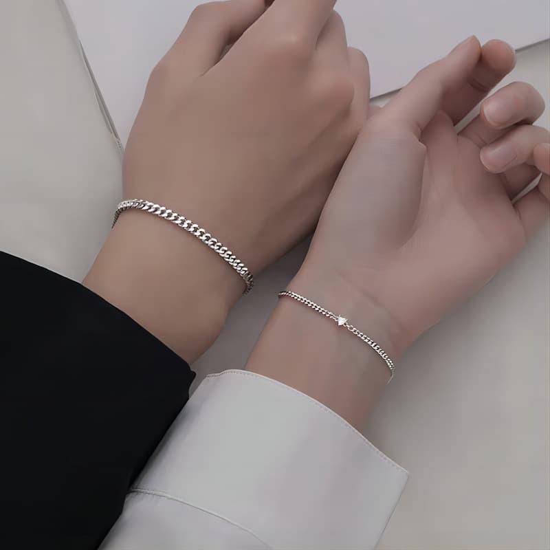 hot-selling ins niche design high-end bracelet set stainless steel couple love bracelet 2-piece set