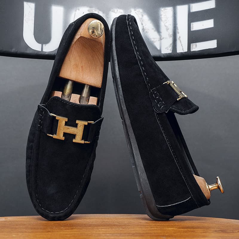 Chaussures Doudou pour hommes, chaussures de printemps polyvalentes de style britannique, chaussures décontractées en cuir pour hommes, chaussures