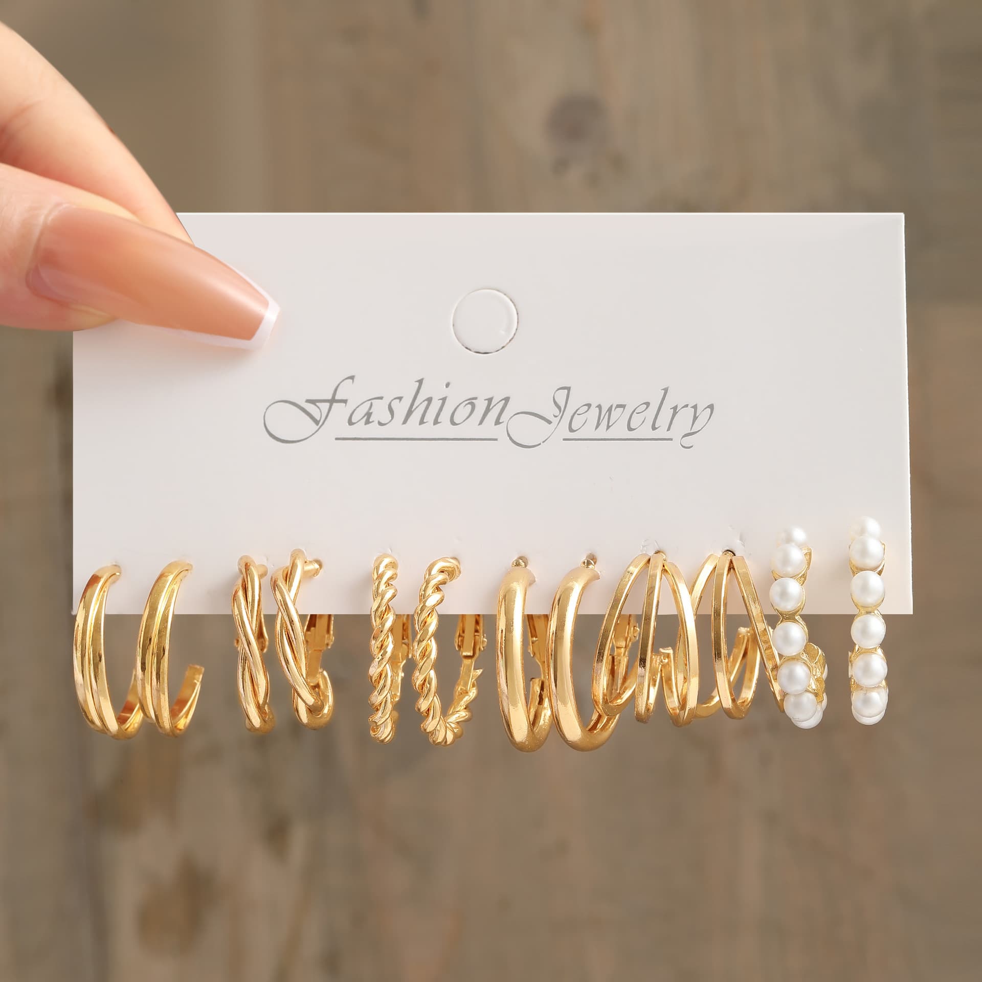 Lot de 11 boucles d'oreilles en perles torsadées en forme de cœur pour femmes, très tendance