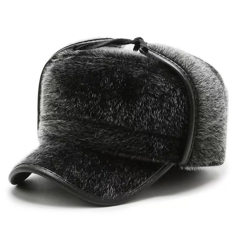 Men Middle-aged And Elderly Autumn And Winter Mink Fur Pilot Hat Warm Ear Protection Cold Proof Arctic Fleece Hat Gift For Elders