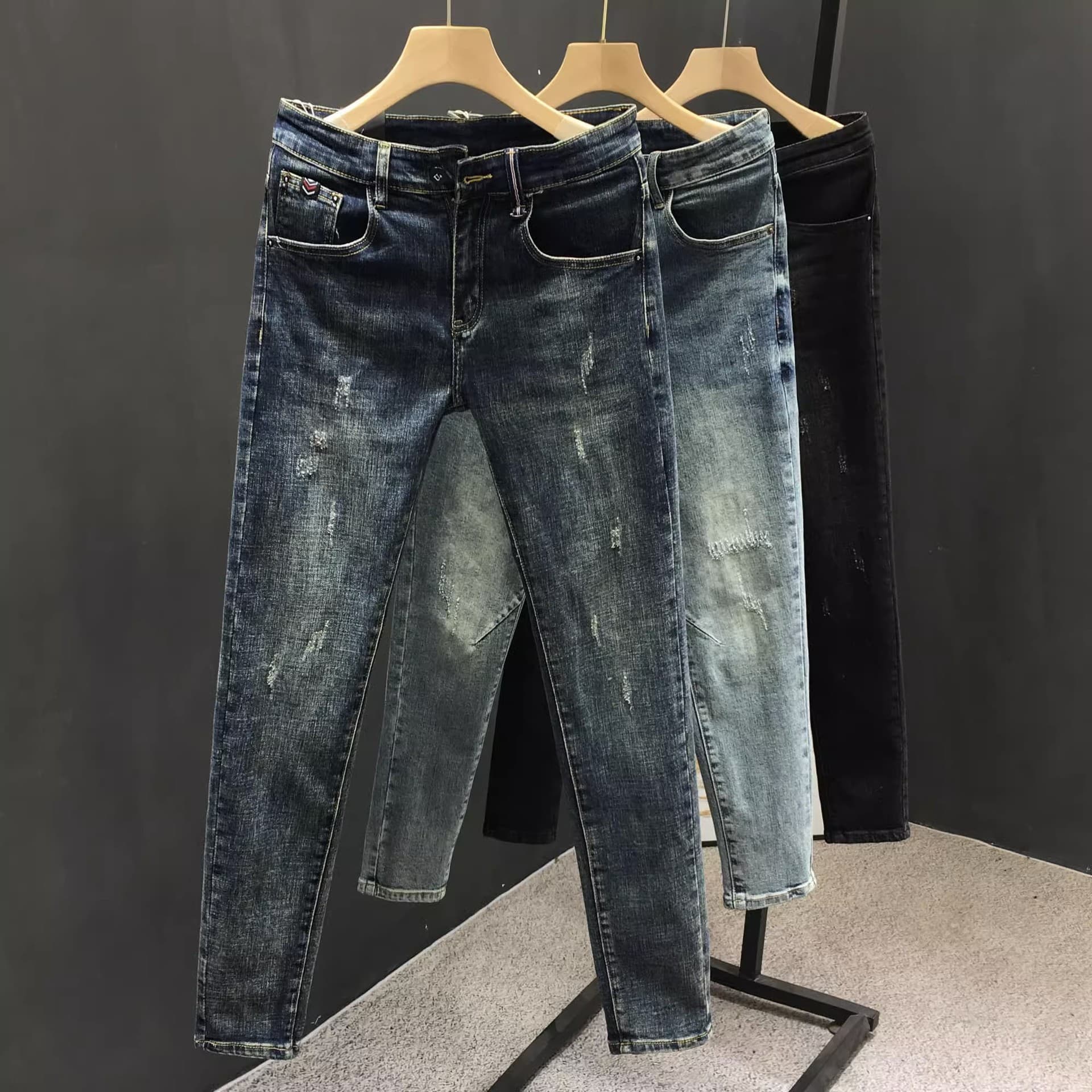Men's Clothing Autumn New Slim Fit Skinny Pants Elastic Versatile Nine Point Pants