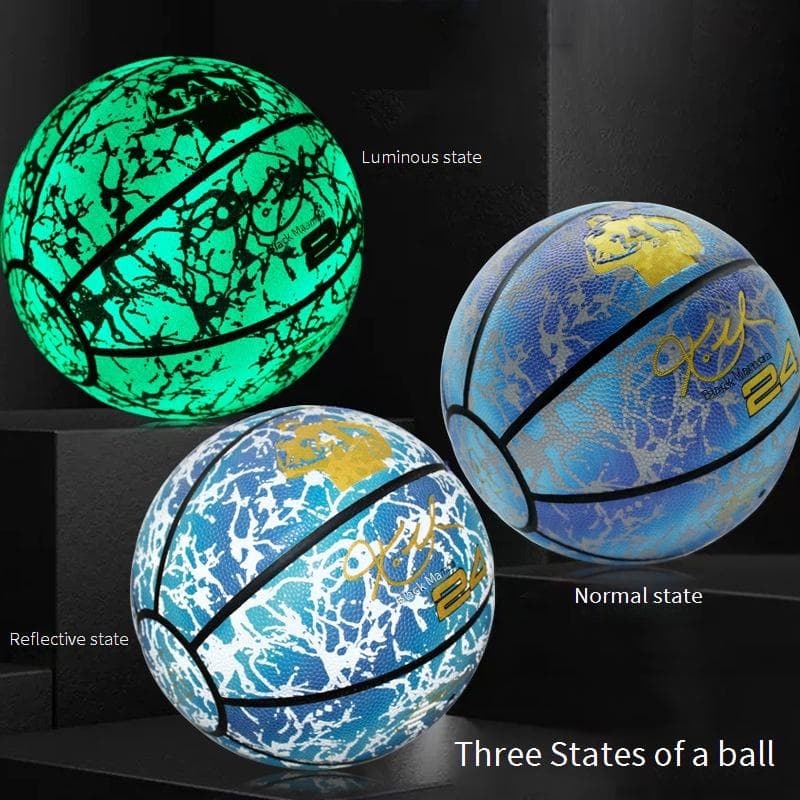 Black Mamba Style Basketball Size 7 High Tech Reflective Glow In The Dark Ball Perfect Birthday Gift For Men Night Training