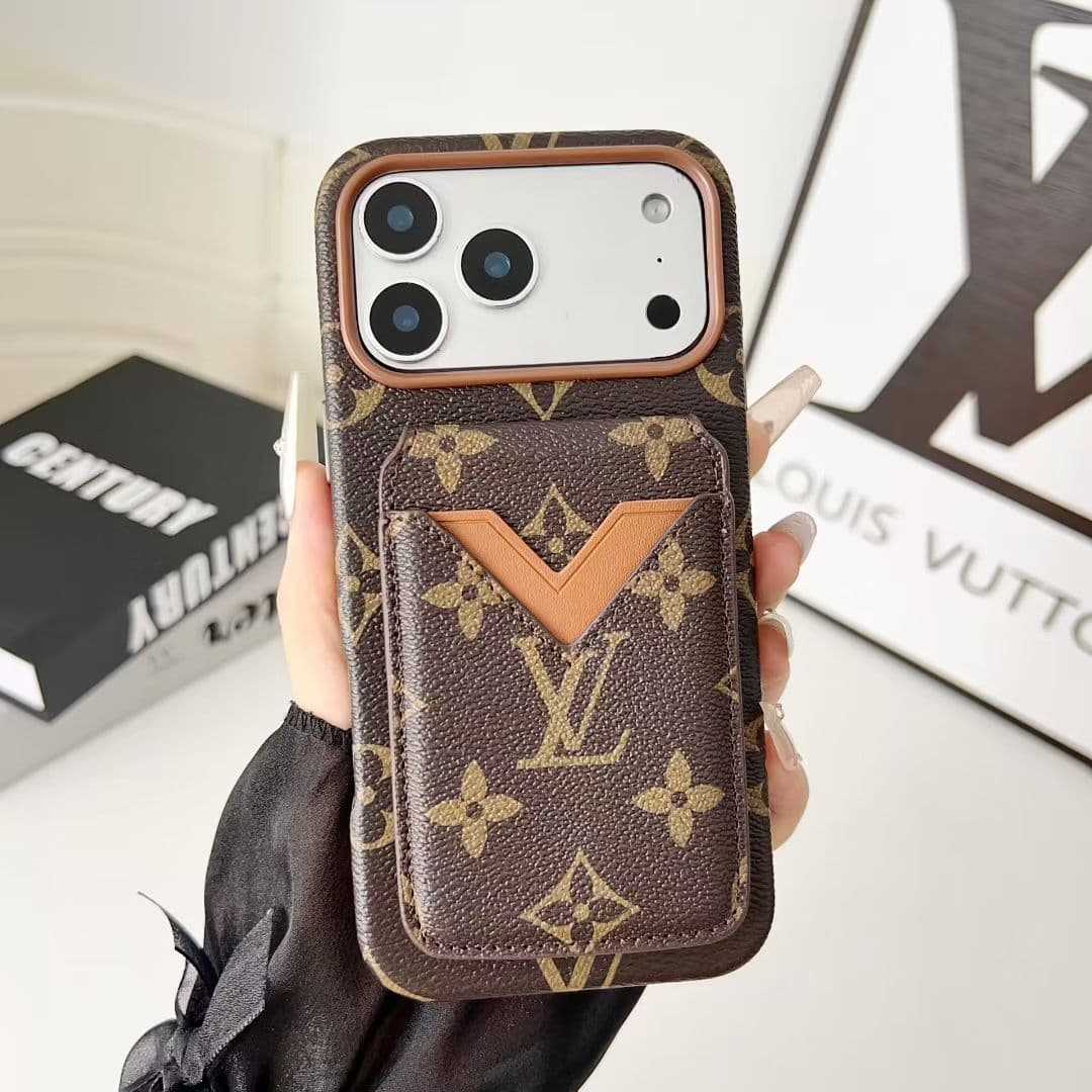 Étui de marque rétro avec porte-cartes pour iPhone 17 Pro Max, support de carte de luxe pour iPhone 15 Pro Max, compatible avec iPhone 16