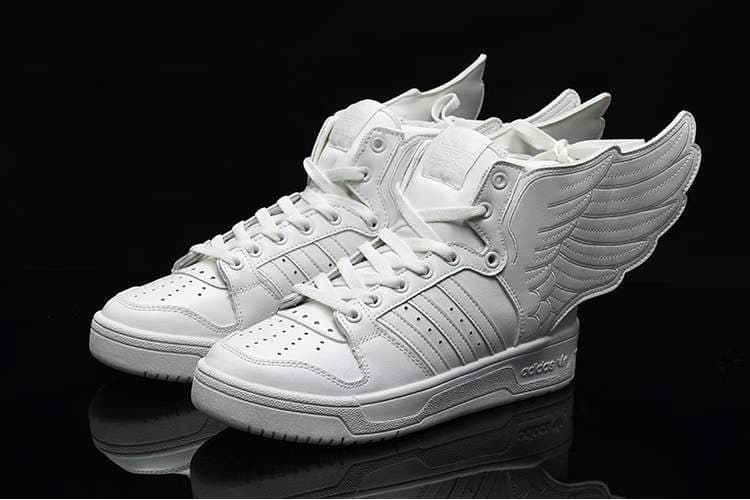 Baskets montantes pour homme, style streetwear, en cuir, à lacets, ornées d'ailes de mode