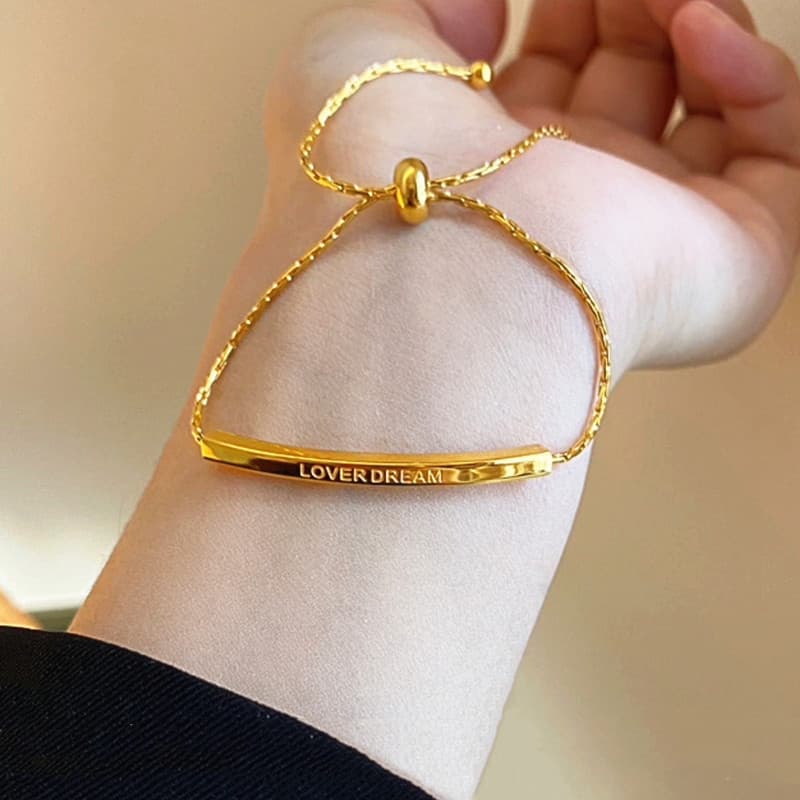 Stainless Steel Geometric Chain Bangle Bracelet Trendy Jewelry Romantic Lover Dream Gift Jewelry Bracelet Anniversary