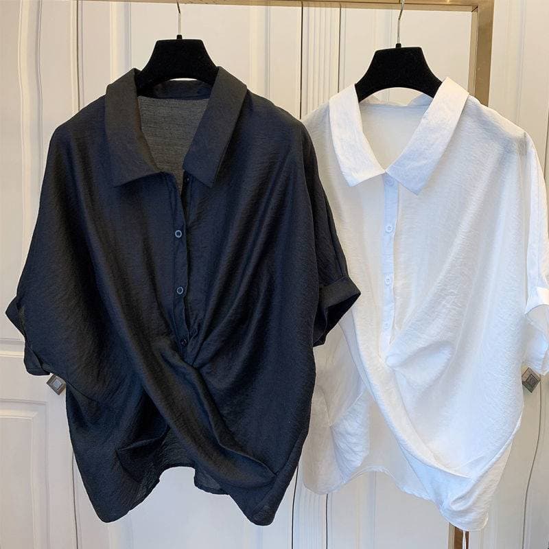 [Cotton Linen] Women's Clothing Summer Loose Slim All Match Large Size Design Niche Tops