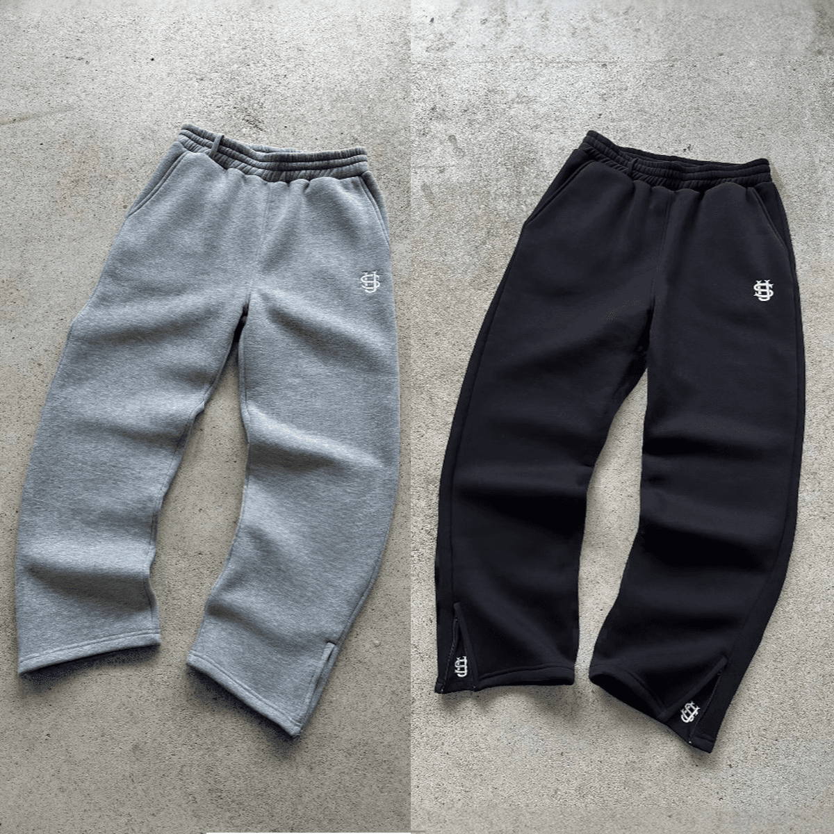Retro Y2K Street Trend Hip-hop Casual Elastic Waist Zipper Loose Solid Color Sports Casual Pants Couple Outfit