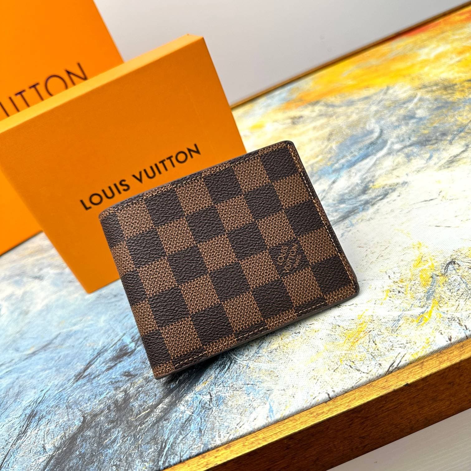 Portefeuille en cuir véritable L's Fashion luxe Couture portefeuille #60895