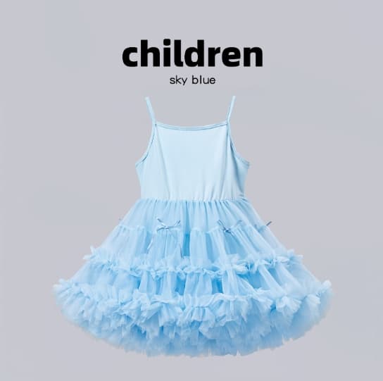Girls' Tiered Tulle Dress - Adjustable Bow Back Tutu Dress | Party & Special Occasion Wear