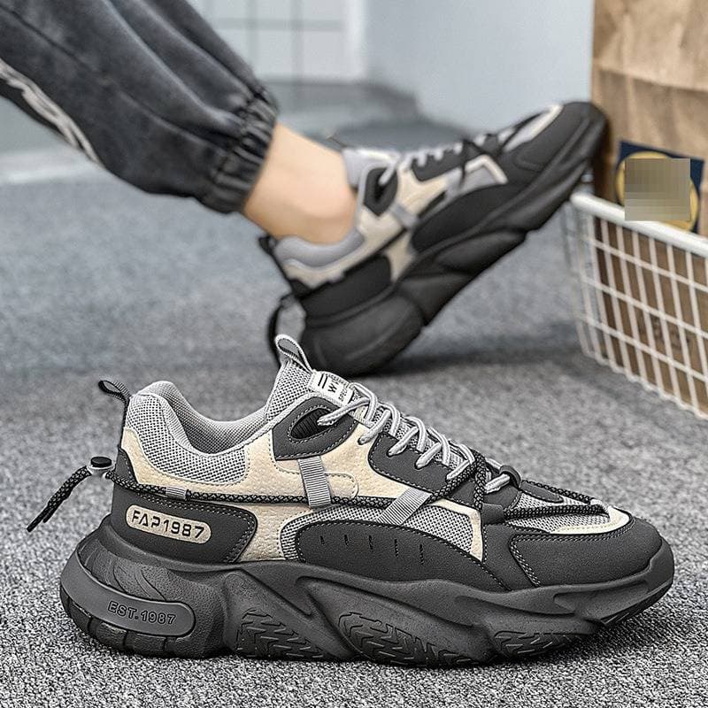 Men's Casual Sneakers Breathable Running Shoes With Thick Sole For Summer Lightweight Comfortable Walking Shoes Breathable Heightening Daddy Shoes