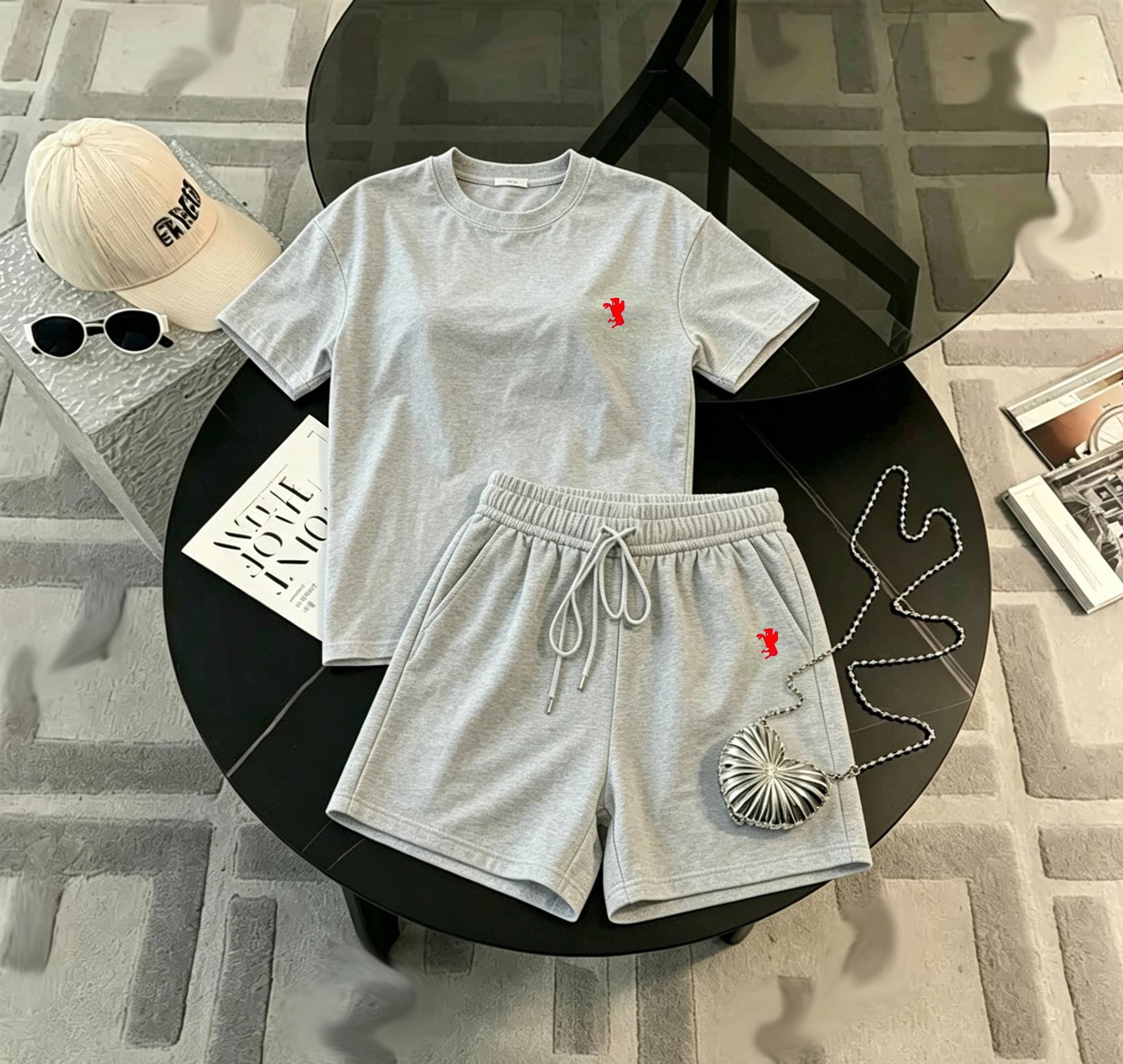 Women's Slim Fit Swing Dress With Large Print Positioning Chest And Waistband For Vacations Temperament Enhancing Fashionable Short Sets