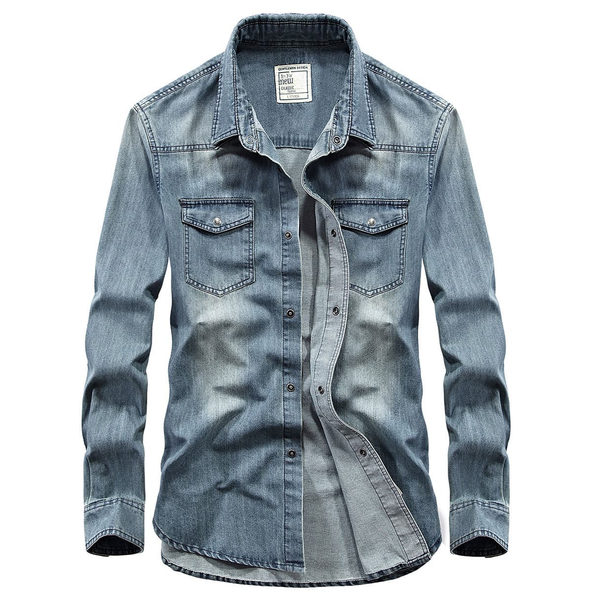 Men's Clothing Spring And Autumn New Denim Shirt Casual Long Sleeve Shirt Loose Men